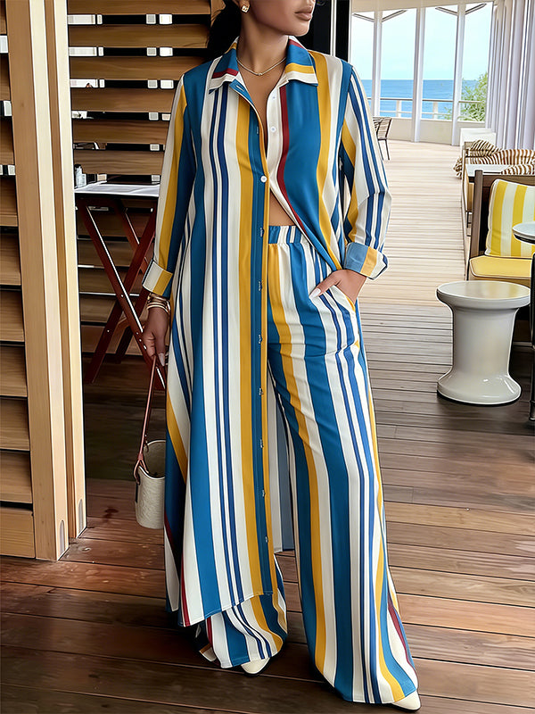 Stripe Tunic Shirt & Pants Set