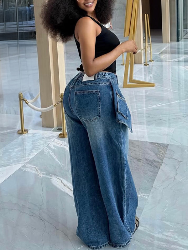 Wide-Leg Cargo Jeans