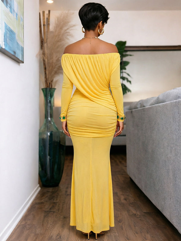 Off-Shoulder Ruched Dress