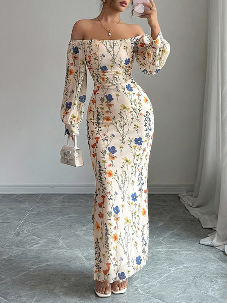 Printed Off-Shoulder Dress