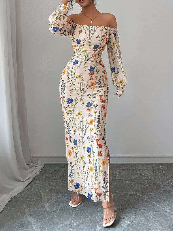 Printed Off-Shoulder Dress