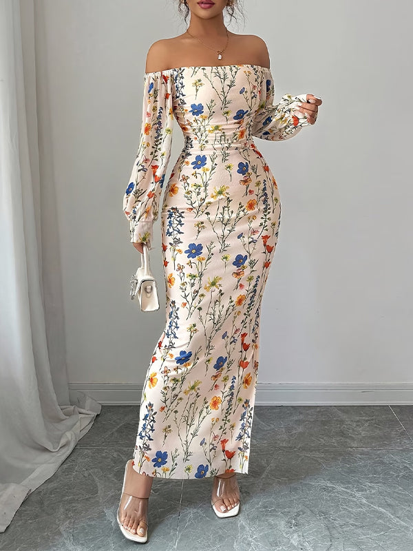 Printed Off-Shoulder Dress