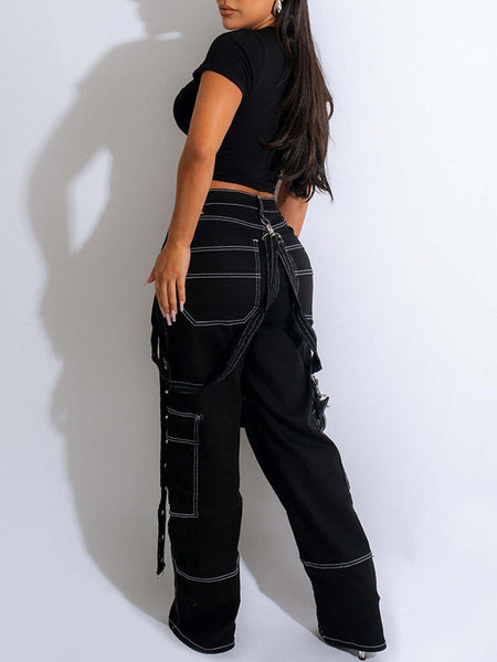 Topstitching Cargo Jeans