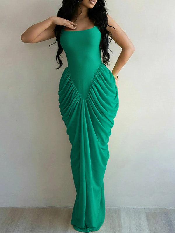 Ruched Combo Sleeveless Dress