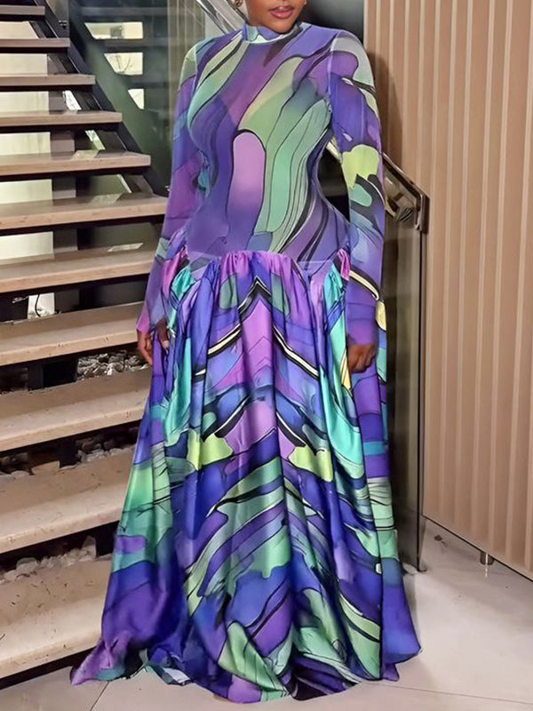 Printed Combo Maxi Dress