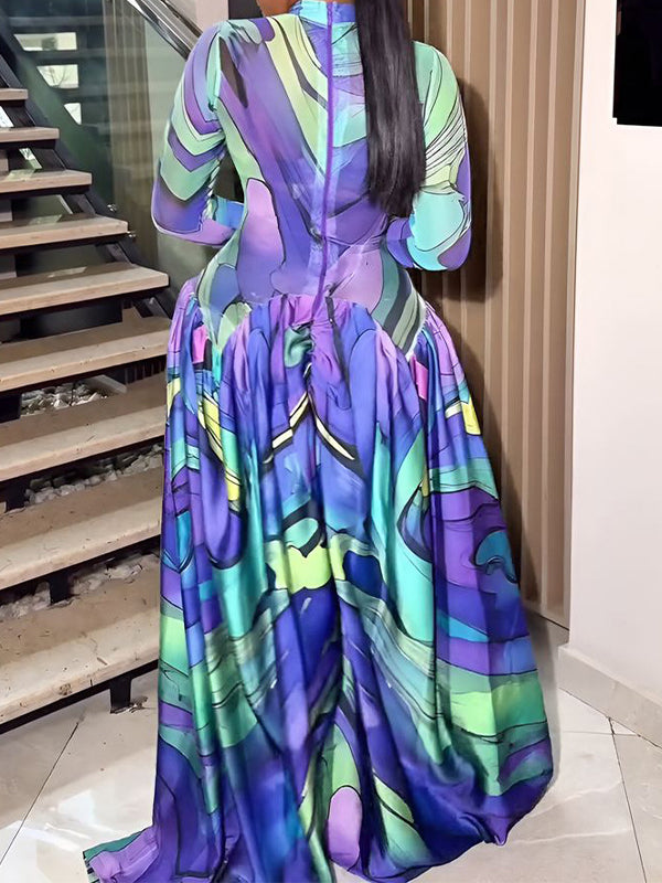 Printed Combo Maxi Dress