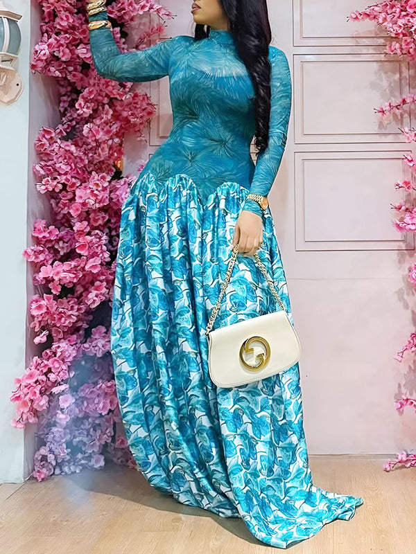 Printed Combo Maxi Dress