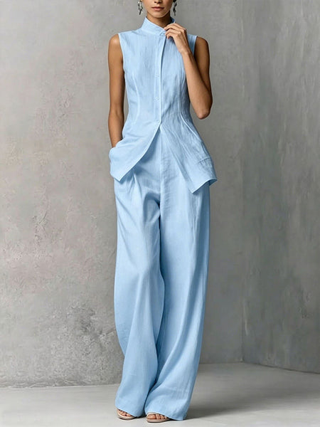 Sleeveless Shirt & Pants Set