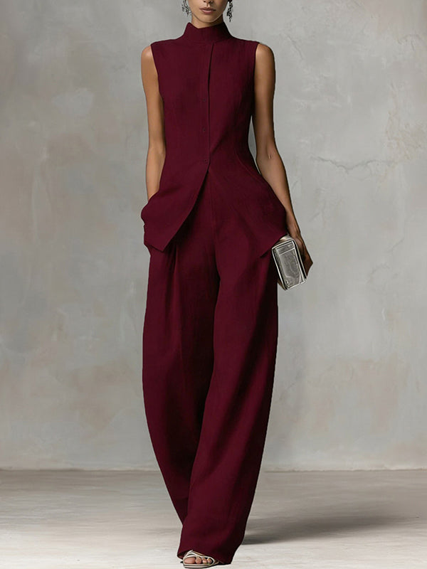 Sleeveless Shirt & Pants Set