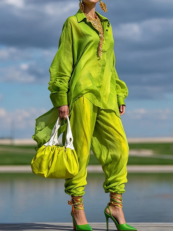 Solid Tunic Shirt & Jogger Pants Set