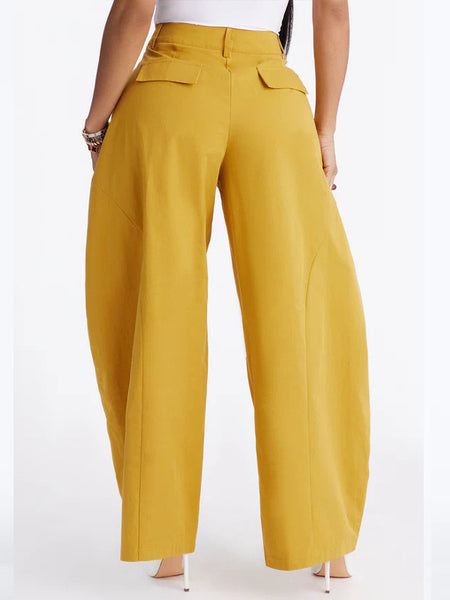 Solid Barrel Pants