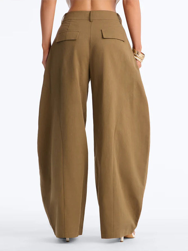 Solid Barrel Pants