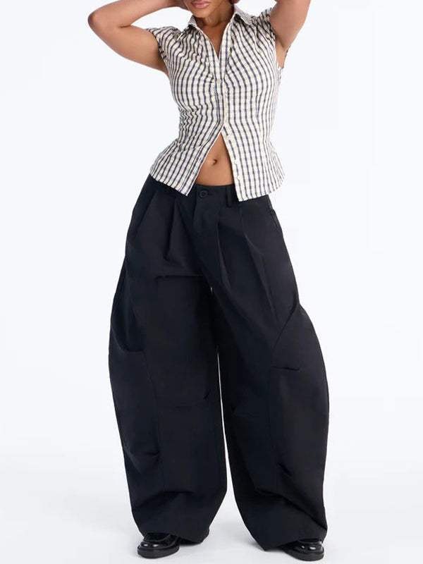 Solid Barrel Pants