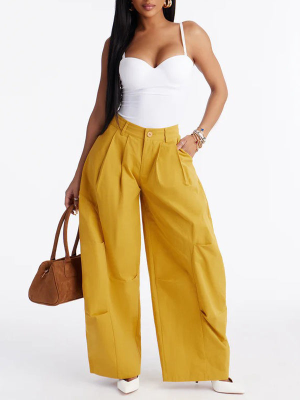 Solid Barrel Pants