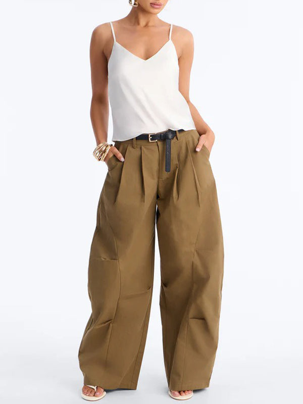 Solid Barrel Pants