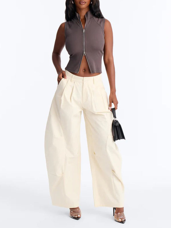 Solid Barrel Pants