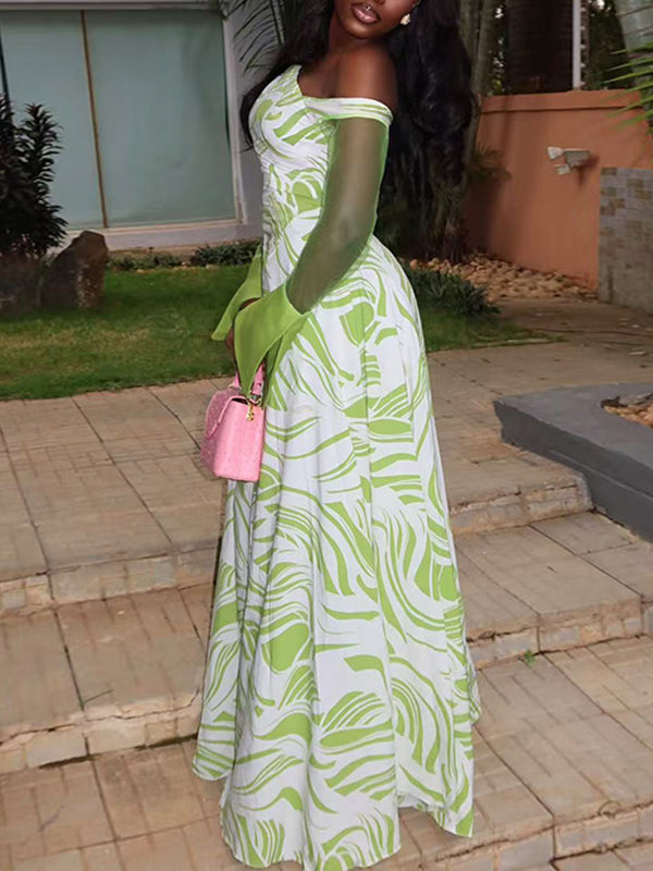 Sheer Combo Printed Dress