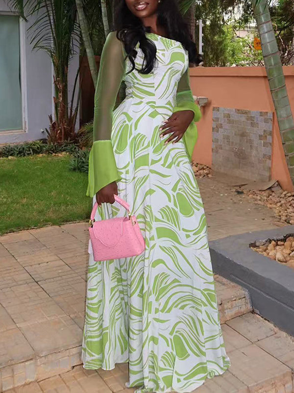 Sheer Combo Printed Dress