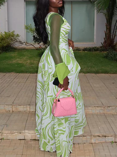 Sheer Combo Printed Dress