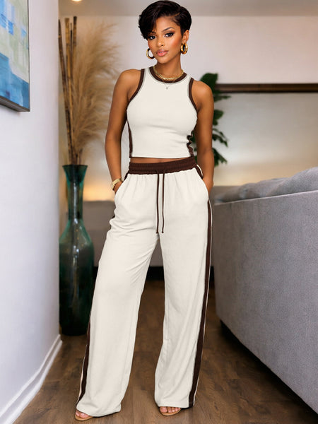 Piping Tank Top & Pants Set