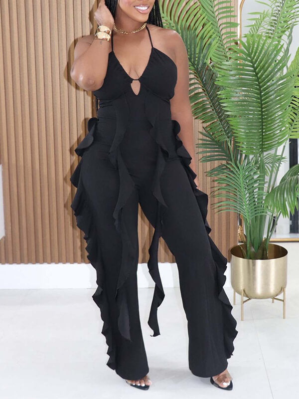 Ruffle Halter Jumpsuit