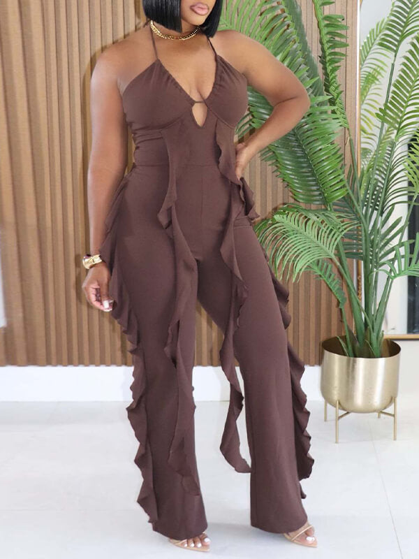 Ruffle Halter Jumpsuit