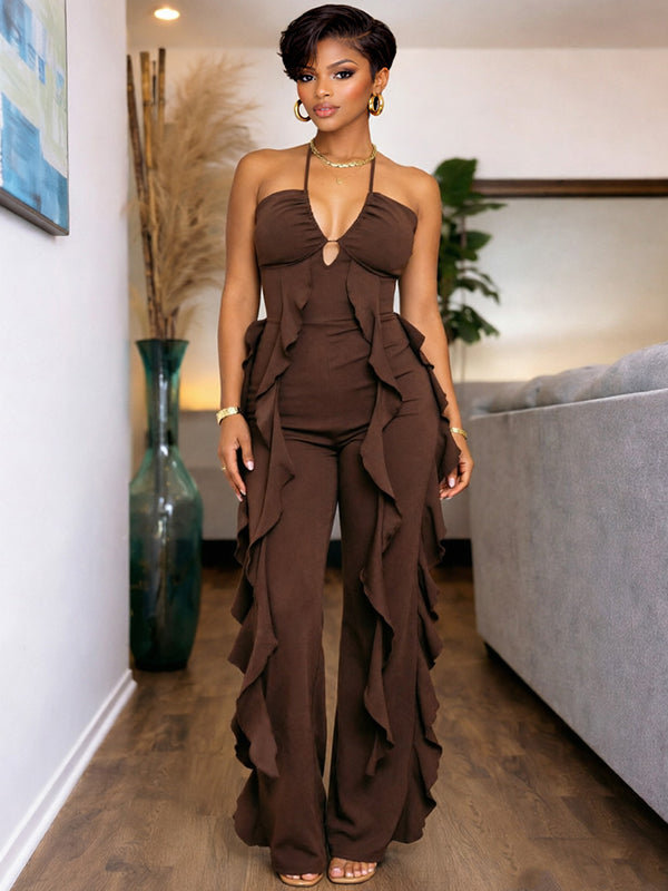 Ruffle Halter Jumpsuit