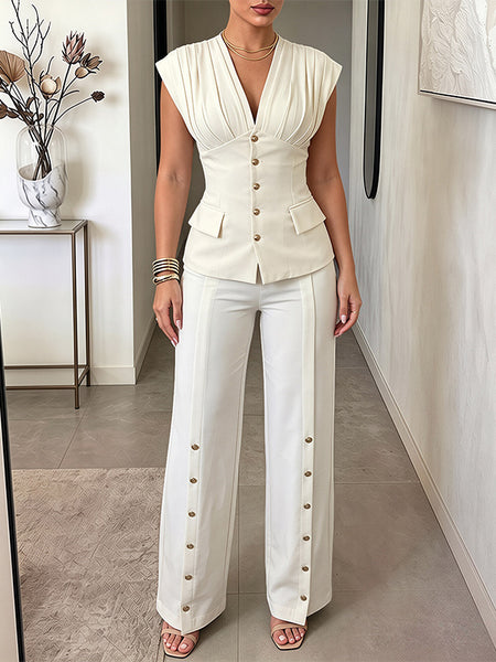 Button Vest & Pants Set