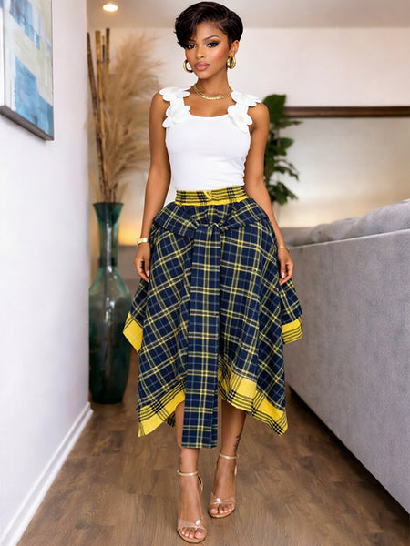 Plaid Tied Skirt