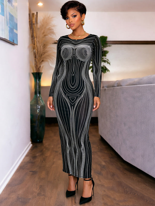 Printed Bodycon Dress