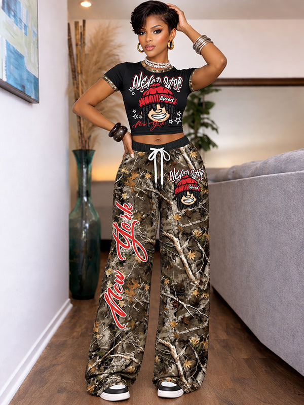 Printed Tee & Pants Set