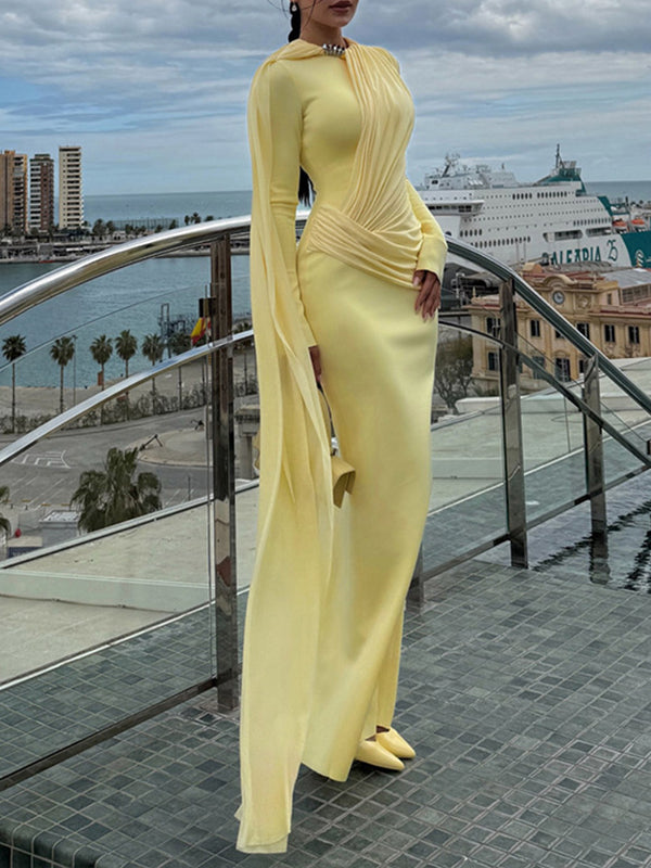 Ruched Draped Maxi Dress