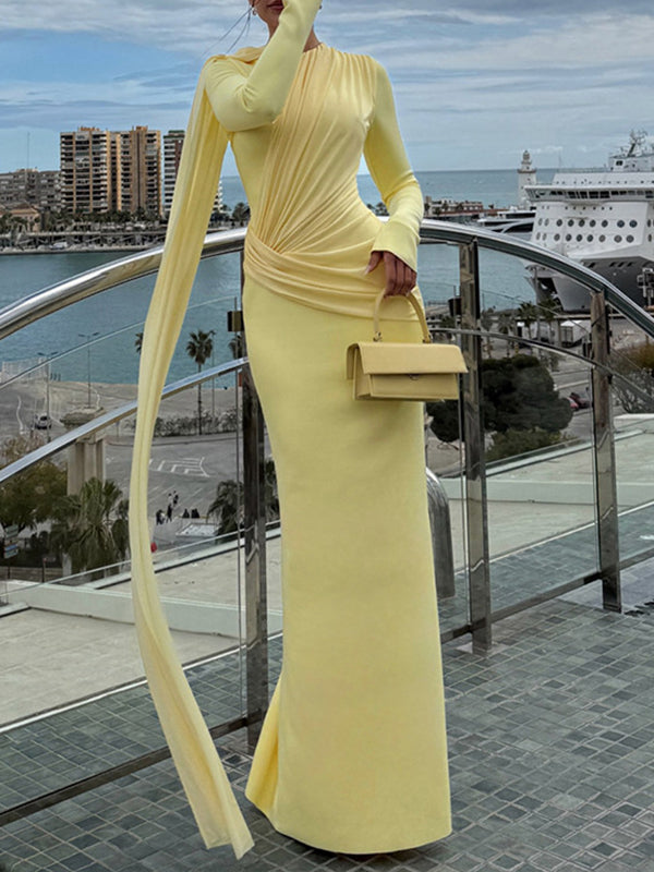 Ruched Draped Maxi Dress