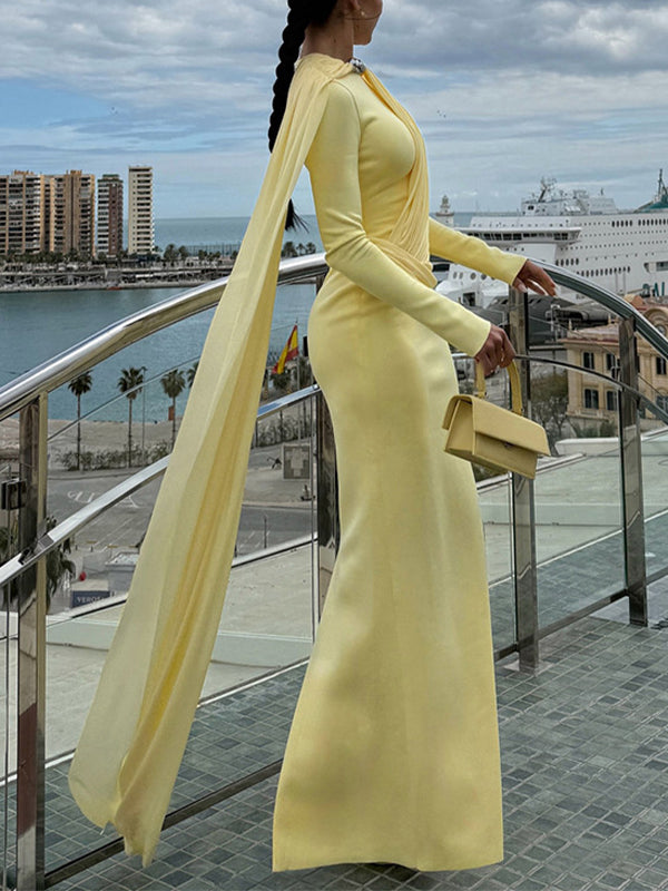 Ruched Draped Maxi Dress