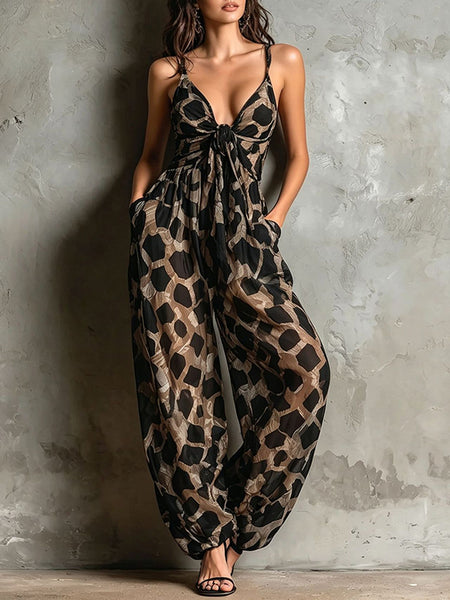 Printed Wide-Leg Cami Jumpsuit