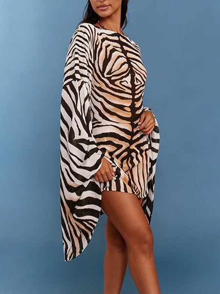 Printed Bell-Sleeve Dress