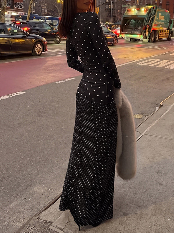 Dot Combo Maxi Dress