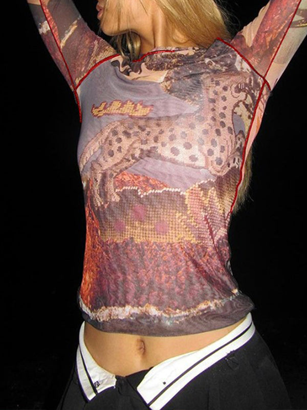 Printed Sheer Tee