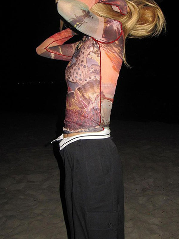 Printed Sheer Tee