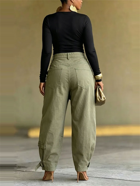 Double-Waist Cargo Jeans