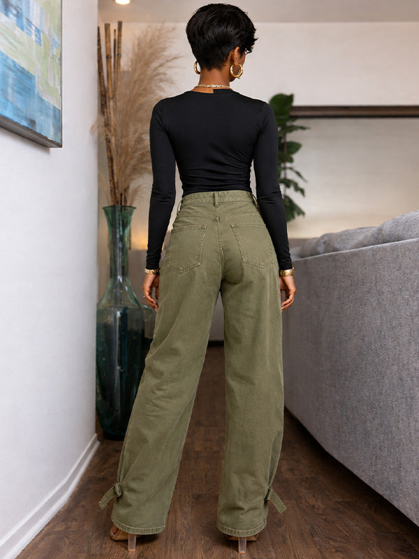 Double-Waist Cargo Jeans