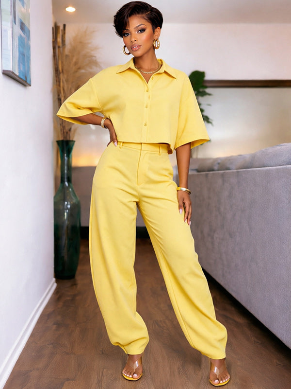 Solid Shirt & Pants Set