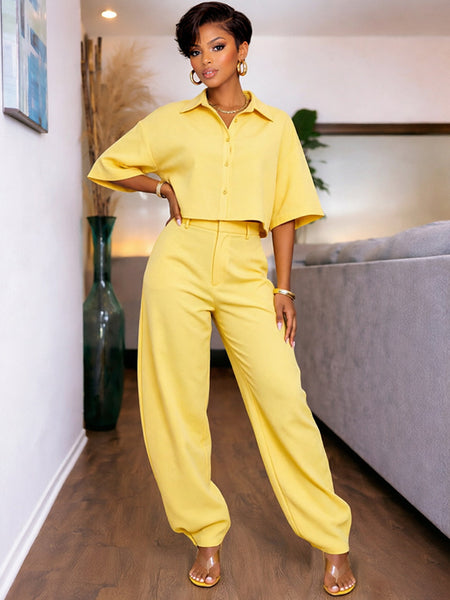 Solid Shirt & Pants Set