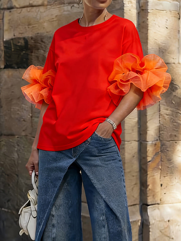 Ruffle Combo Tee