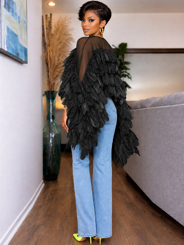 Boat-Neck Tiered Ruffle Top