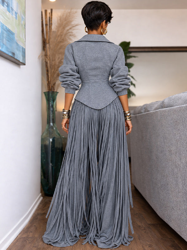 Solid Zip-Up Lapel Corset Sweatshirt