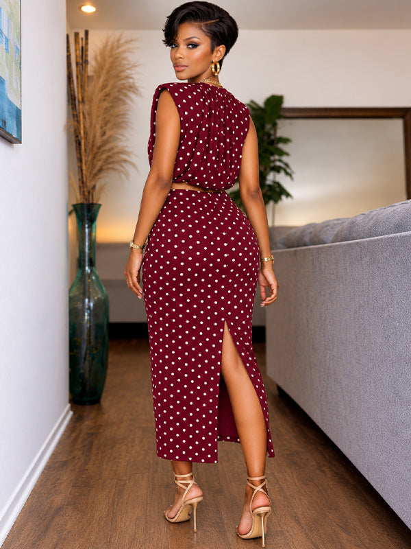 Dot Tank Top & Skirt Set