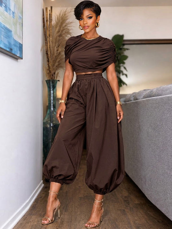 Solid Balloon Jogger Pants