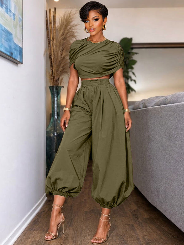 Solid Balloon Jogger Pants