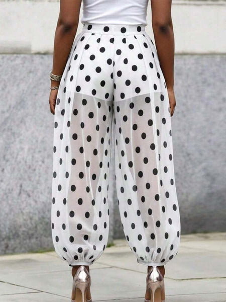 Dot Sheer Jogger Pants